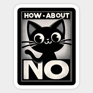 how about no - Feline Attitude Statement Sticker